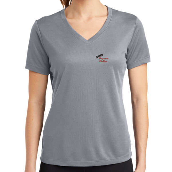 Ladies Dri Fit V-neck Tee Silver Thumbnail